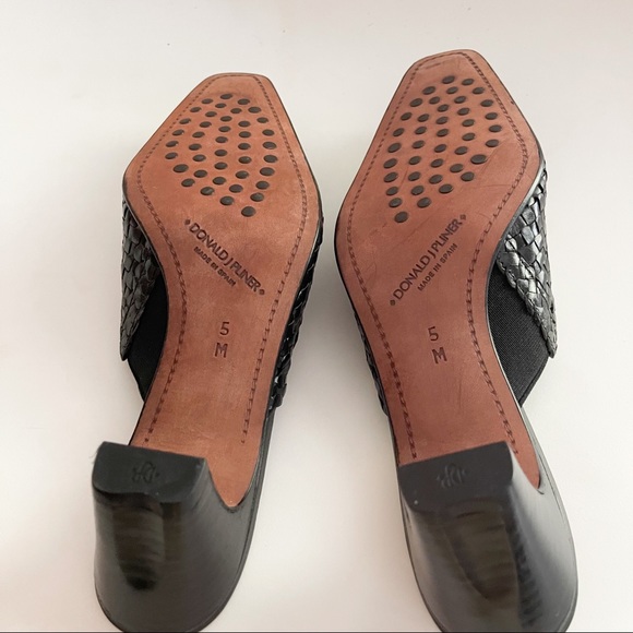 NWOT Donald J Pliner Lela Leather Woven Mule | Black - Picture 6 of 8
